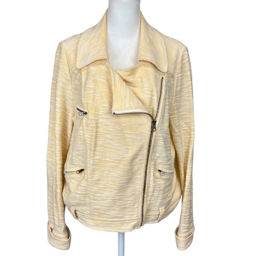 Allihop Women’s Yellow Moto Jacket, Size Large